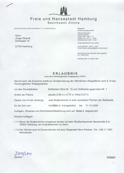 Genehmigung Sondernutzung S.1